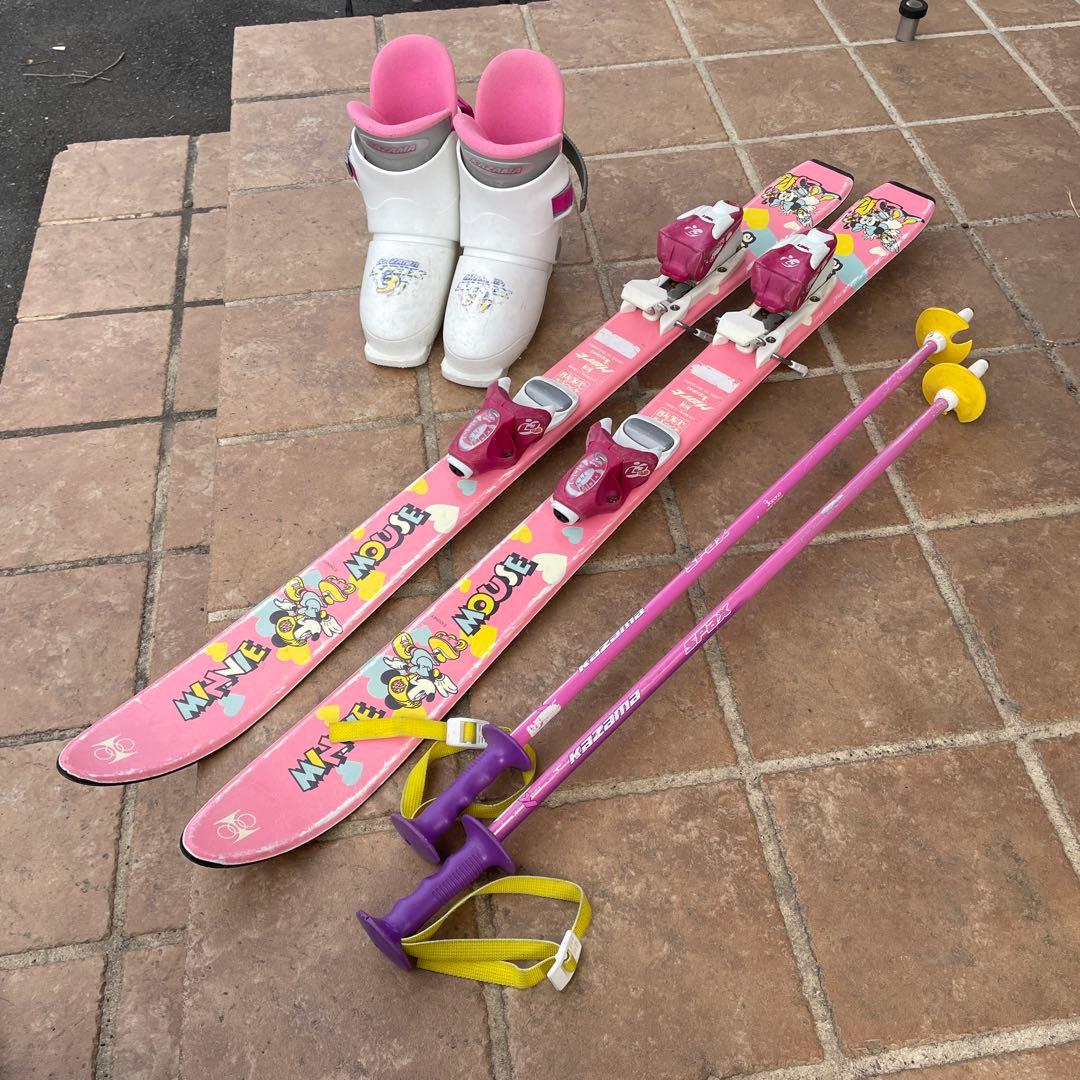 子どもスキー　3点セット 板100cm ブーツ20cm ストック75cm