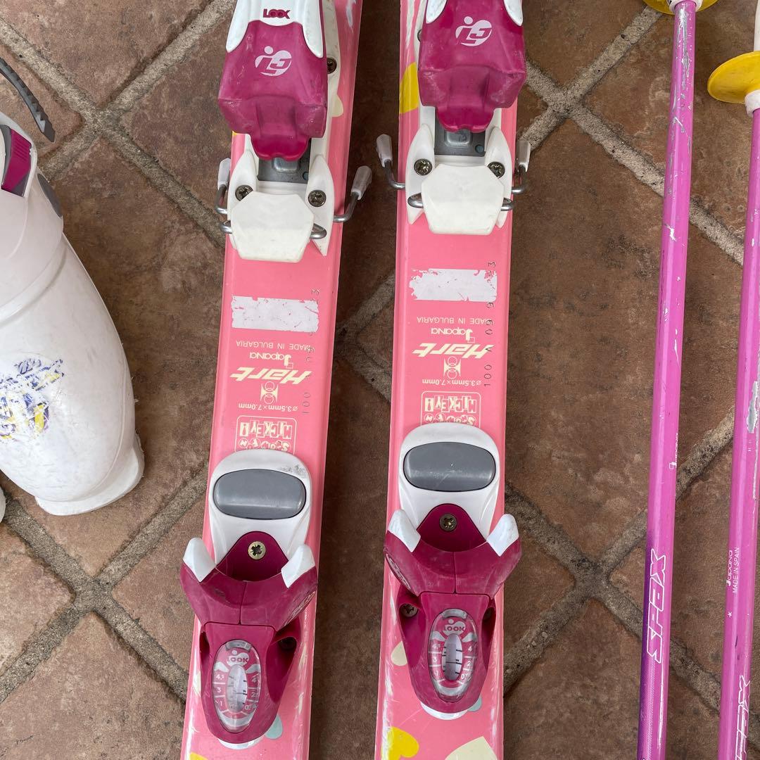 子どもスキー　3点セット 板100cm ブーツ20cm ストック75cm