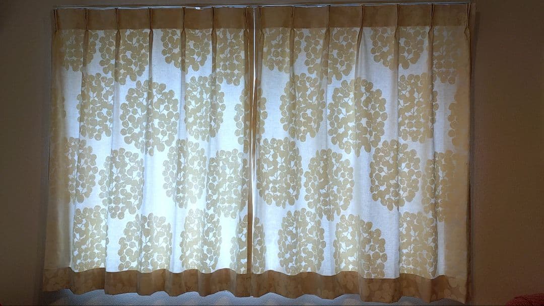 北欧柄カーテン＆レースカーテン計4枚セット