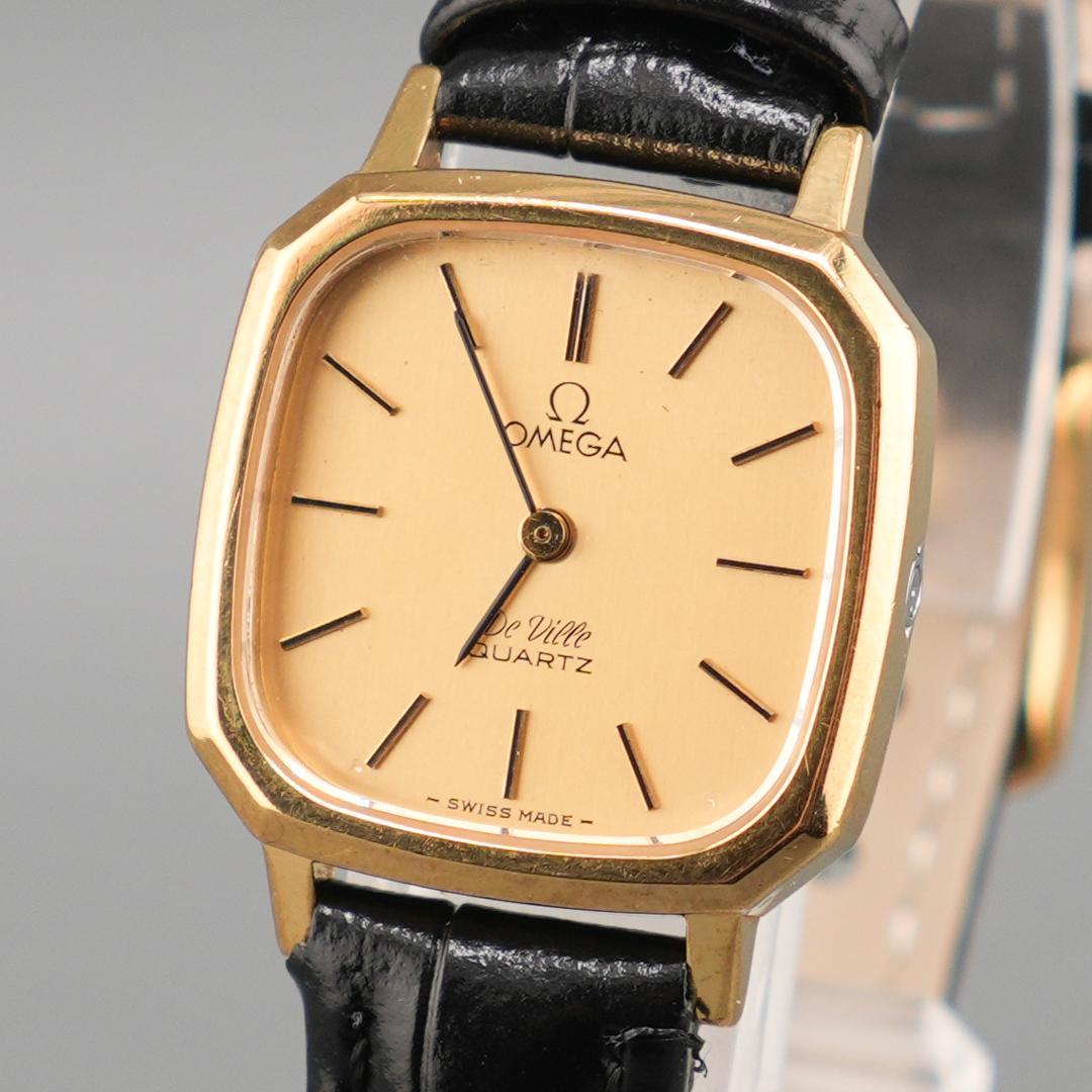 稼働 OMEGA De Ville 腕時計 新品電池 新品ベルト クォーツ