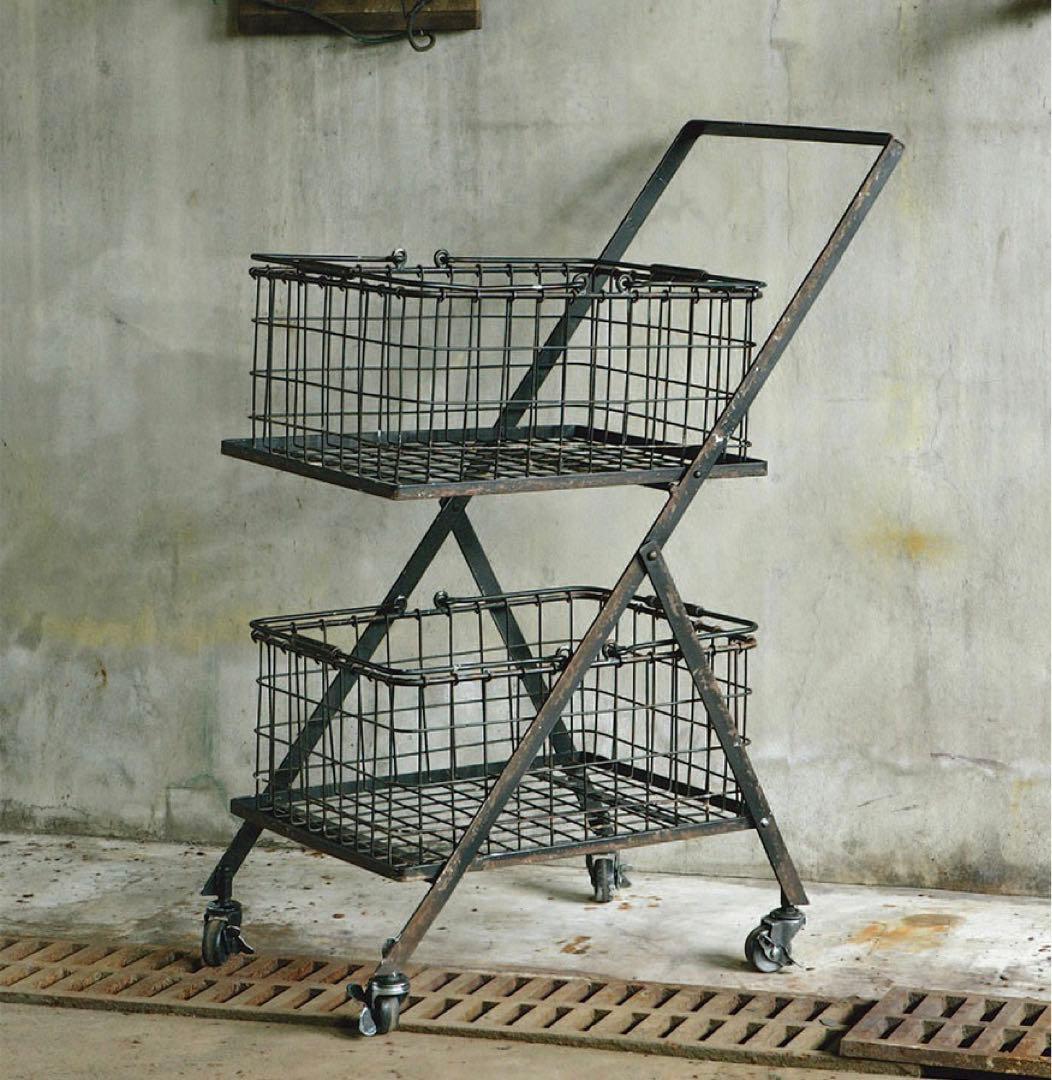 DULTON ダルトン　デュアルバスケットカート　アイアン　廃盤