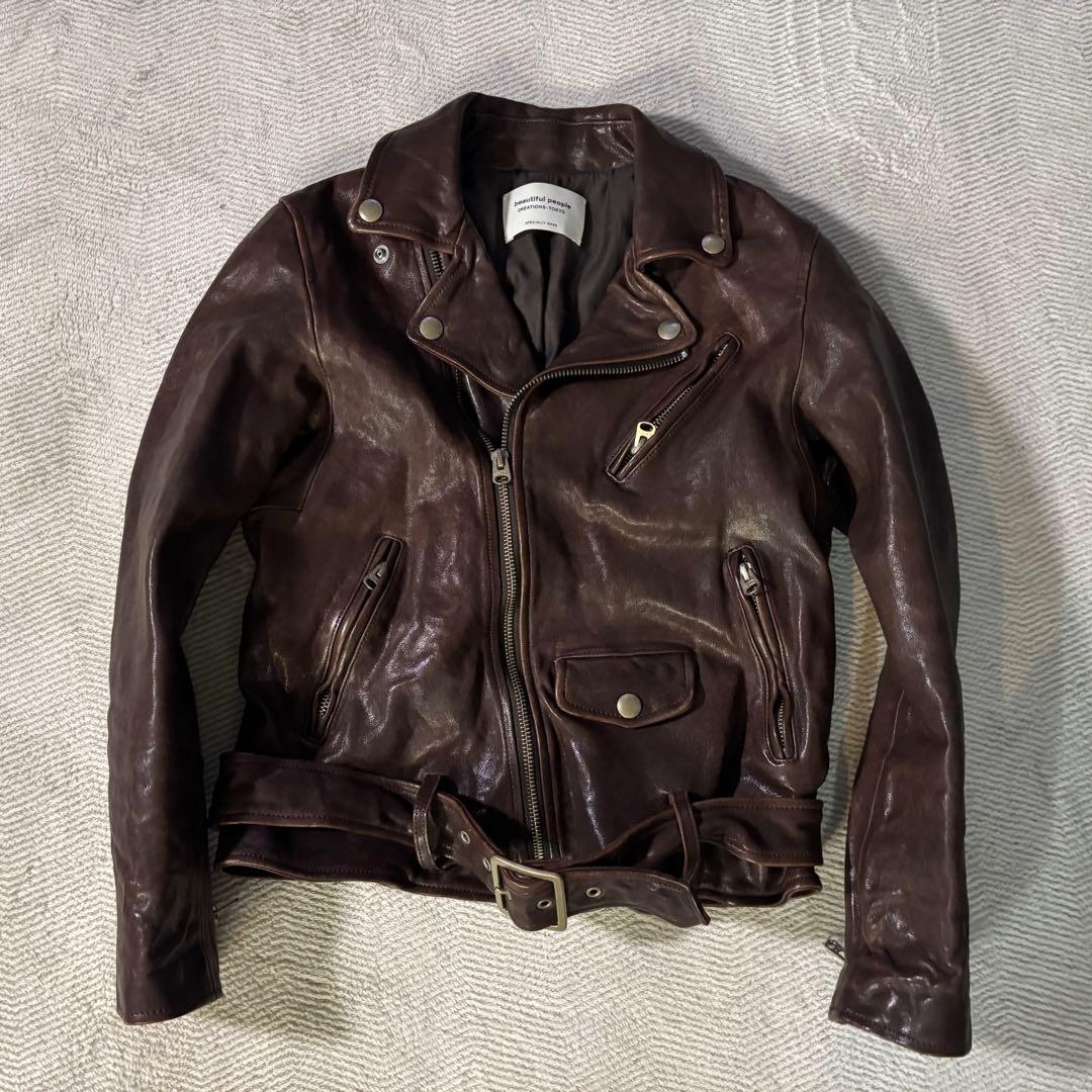 希少☆beautiful peopleブラウン レザージャケット ライダース