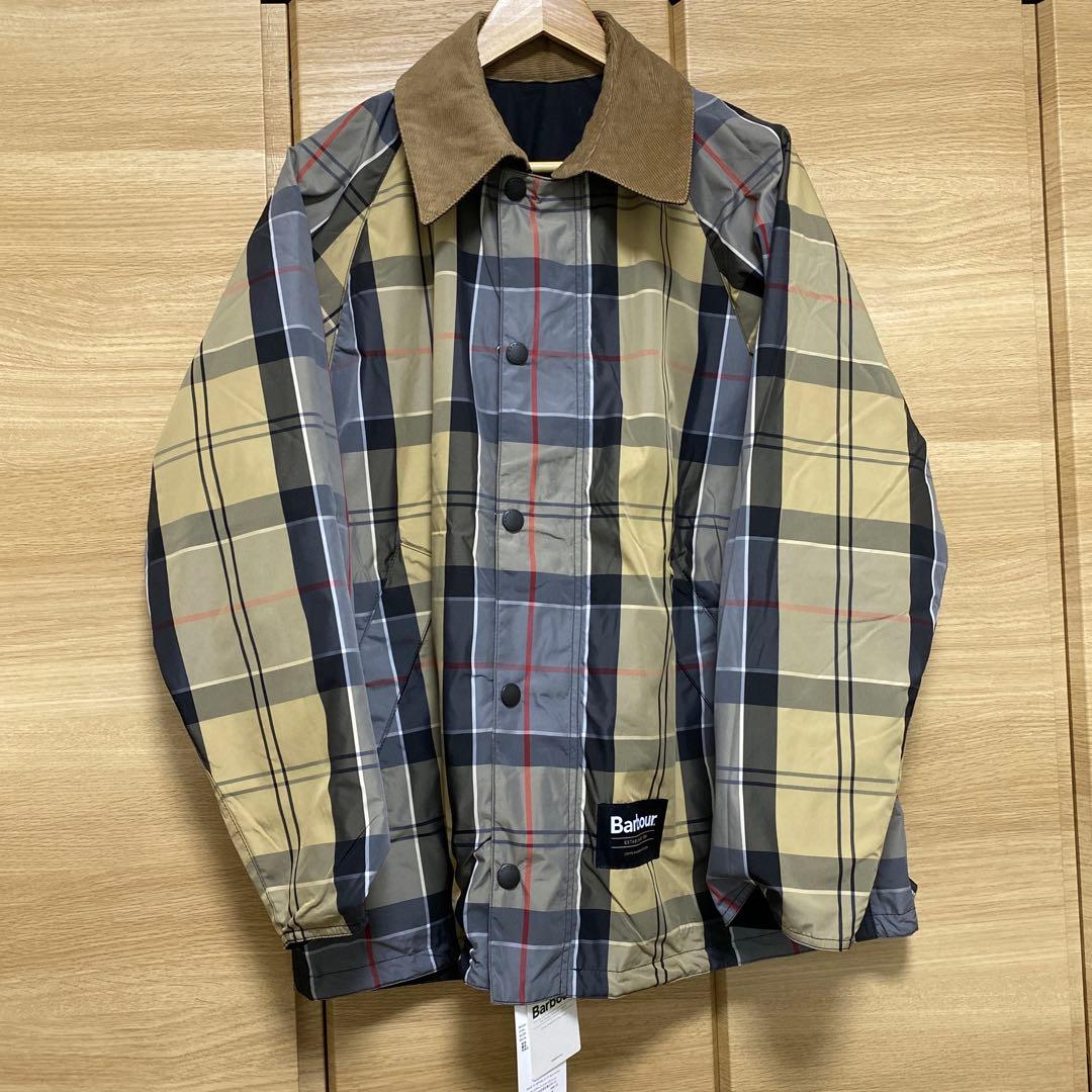 Barbour ブラック　リバーシブル　ナイロンジャケット コーデュロイ襟　40
