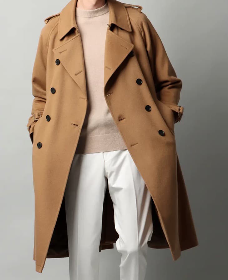 ユニバーサルランゲージ ピュアカシミア トレンチコート 今季 新作 サイズM