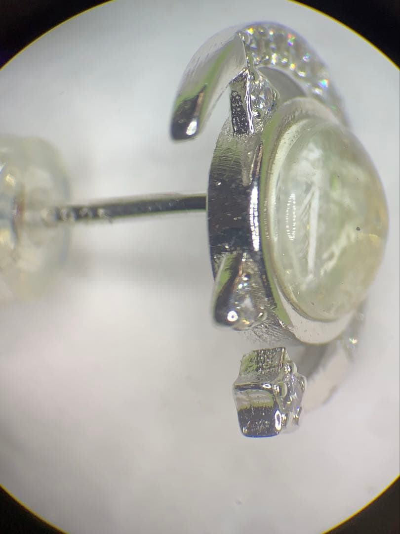 鉄質限石・メテオライト・スウェーデン産 SIVER925ピアス