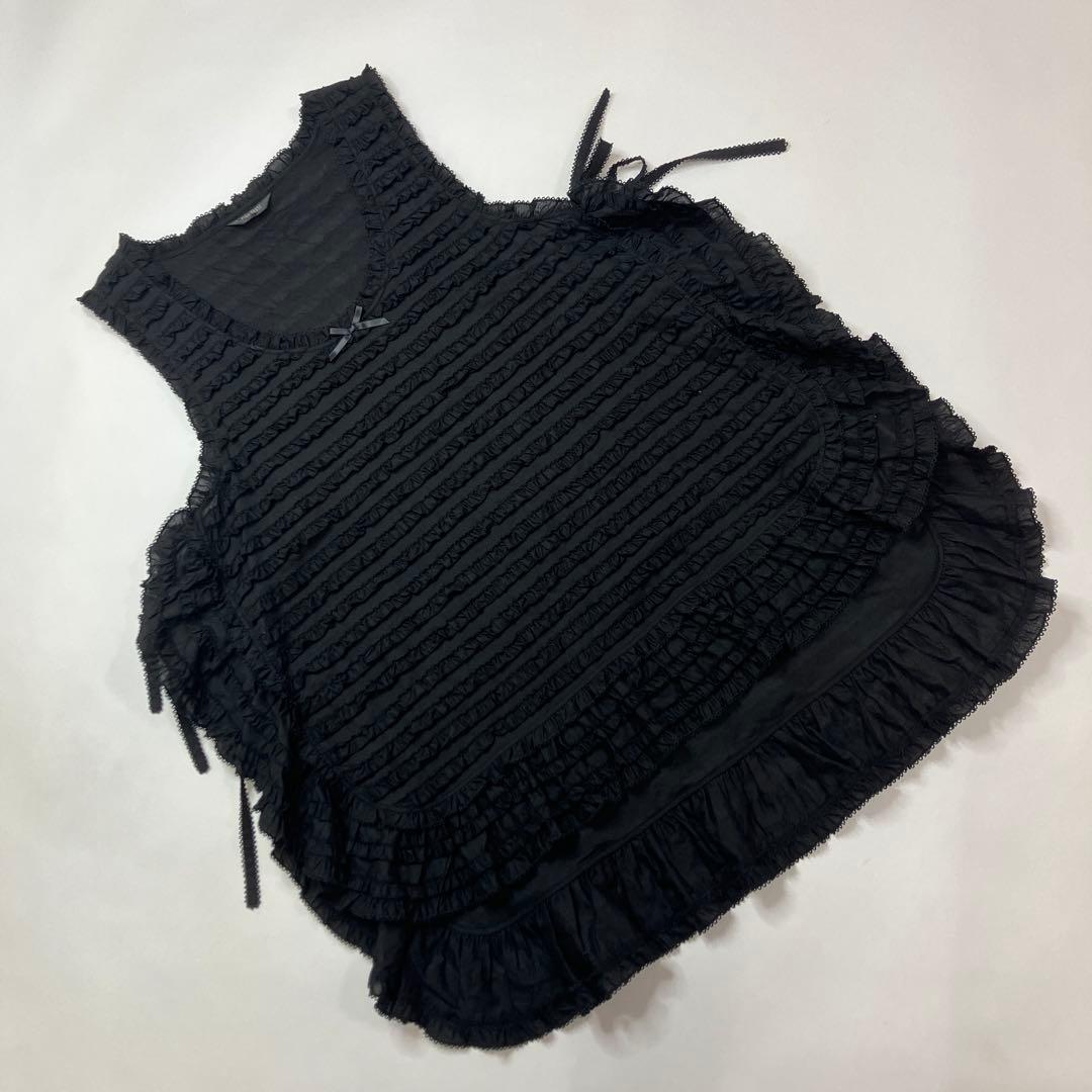 【試着のみ】ピンクハウス ピンク 総ピコフリル豪華タブリエ/2024年 春