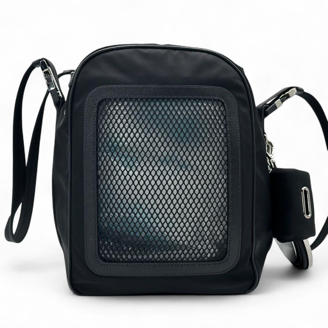 【現行】PRADA プラダ　Re-Nylon xサフィアーノレザー ペットバッグ