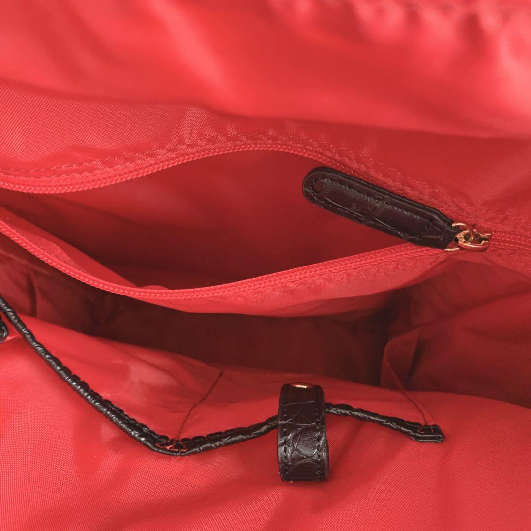 極美品【SWANY スワニー】クロコ型押し トート キャリーバッグ Lサイズ