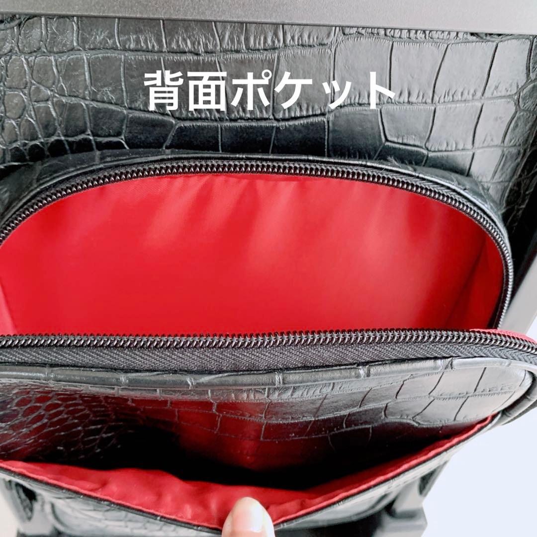 極美品【SWANY スワニー】クロコ型押し トート キャリーバッグ Lサイズ