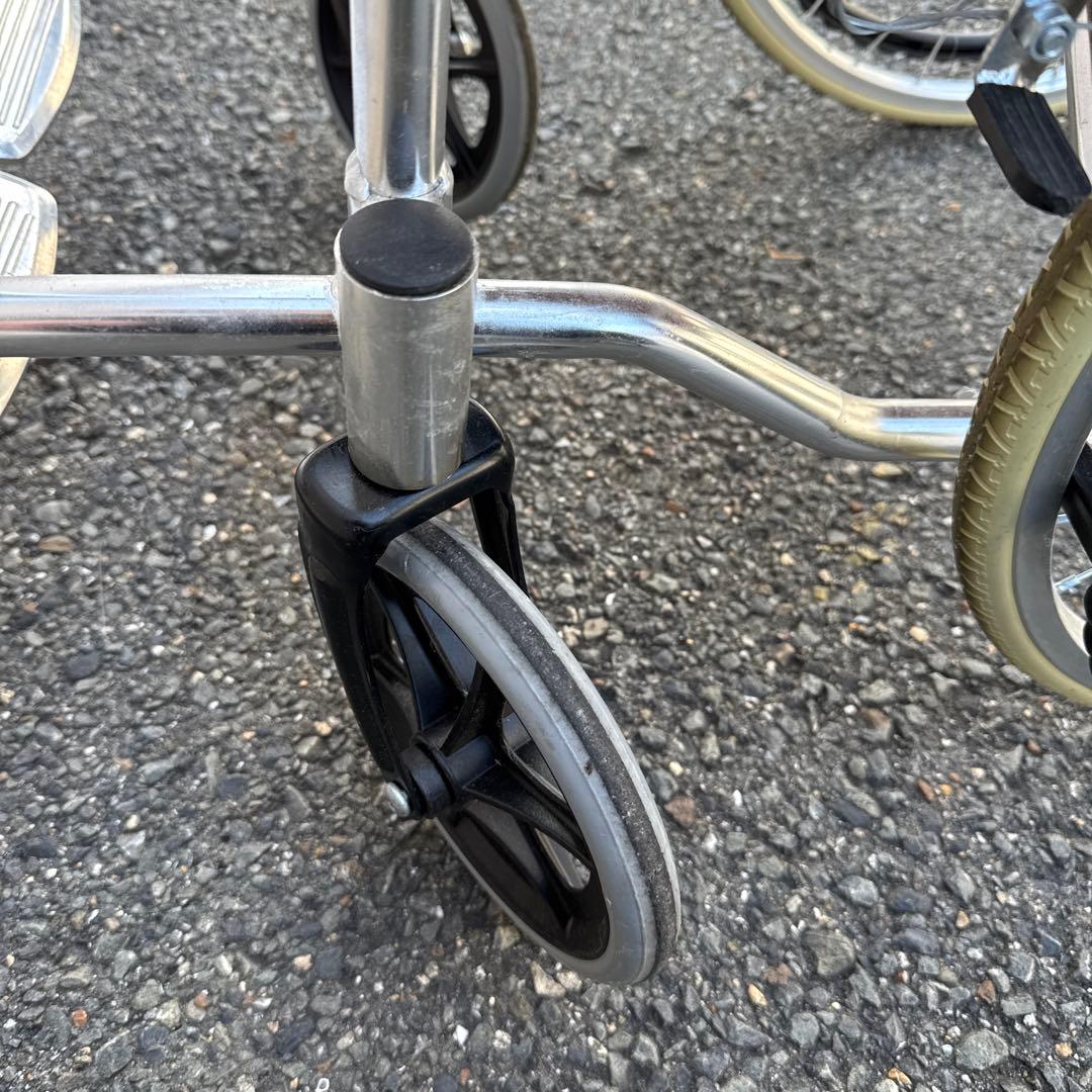 美品 軽量自走用車椅子 チェック柄　引取限定【A-193】