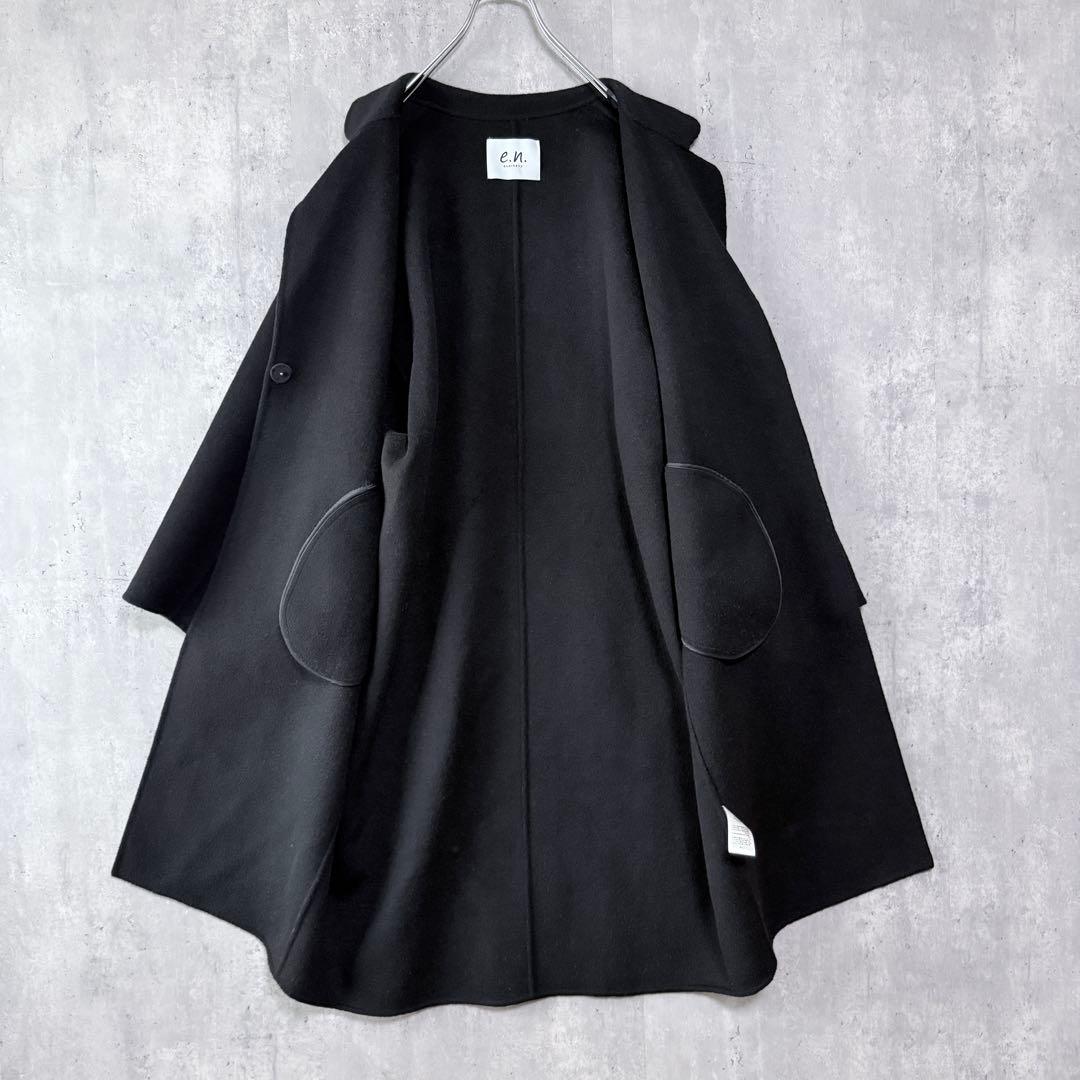 エバーネイビー evernavy リバーロングコクーンコート ブラック M