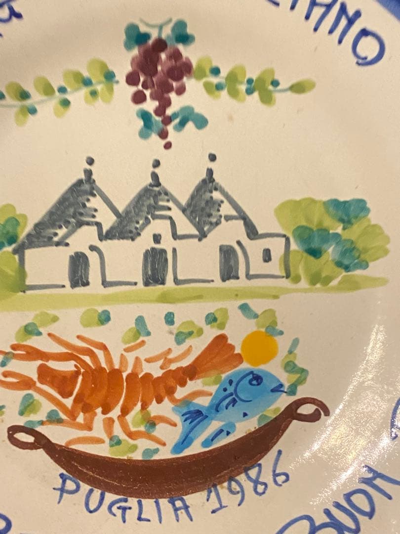 ブオンリコルド　イタリア製絵皿　1986 Puglia #75