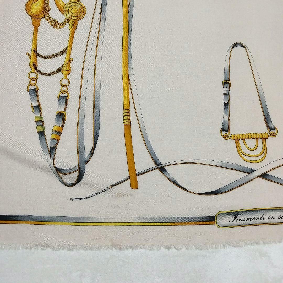 【希少品】GUCCI オールドグッチ　馬具柄　大判スカーフ　ウール　シルク