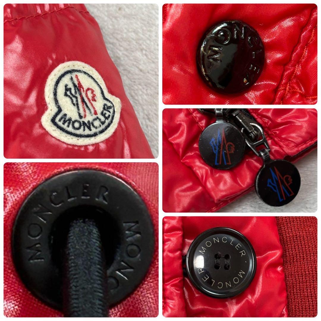 K756 美品 S モンクレール ブルガリ ダウンジャケット レッド レディース