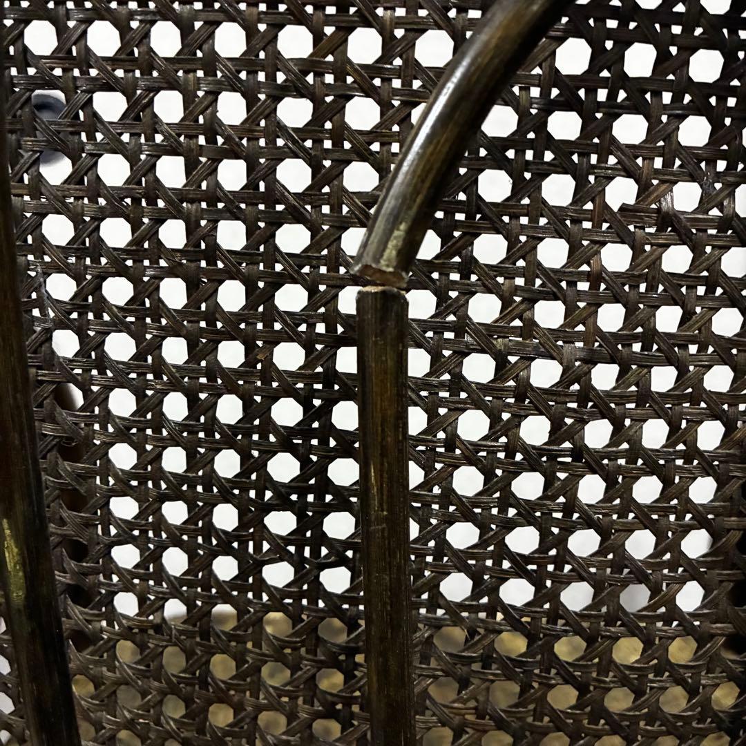 【希少】高級アンティーク家具　ラタン アームチェア レア　レトロ　カーキ