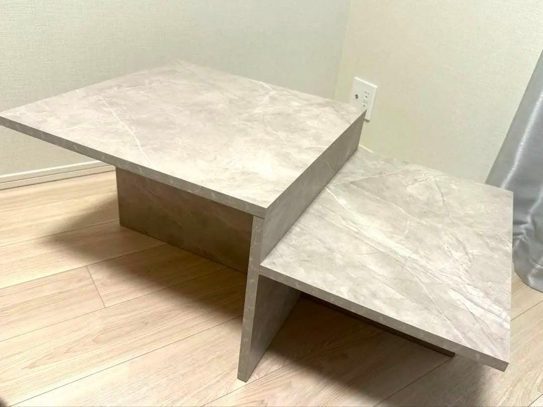 人工大理石 センターテーブル グレー