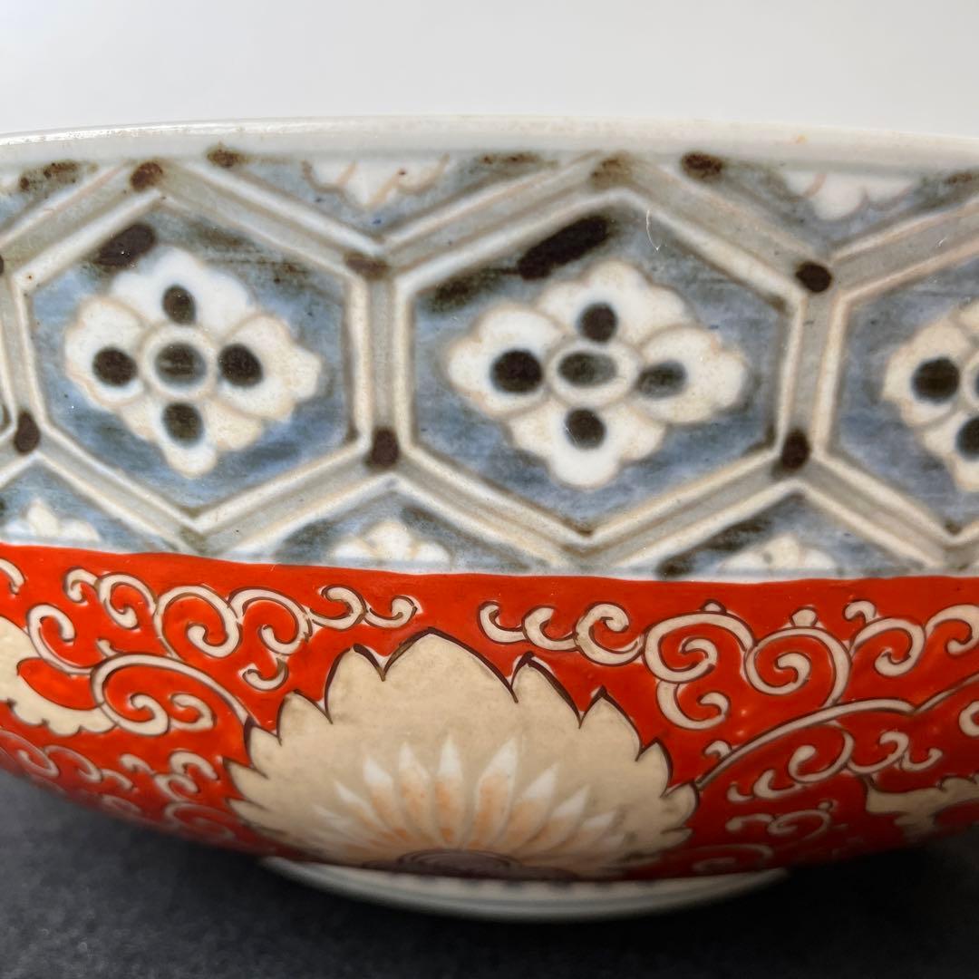 江戸時代　古伊万里　有田焼　錦手　金彩赤絵　大鉢　直径33cm