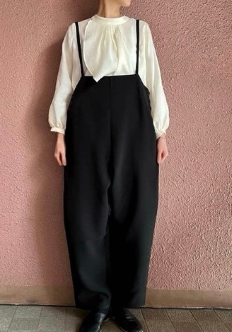 値下げ！新品未使用 CreemaRATAさんダボっとサロペットブラック