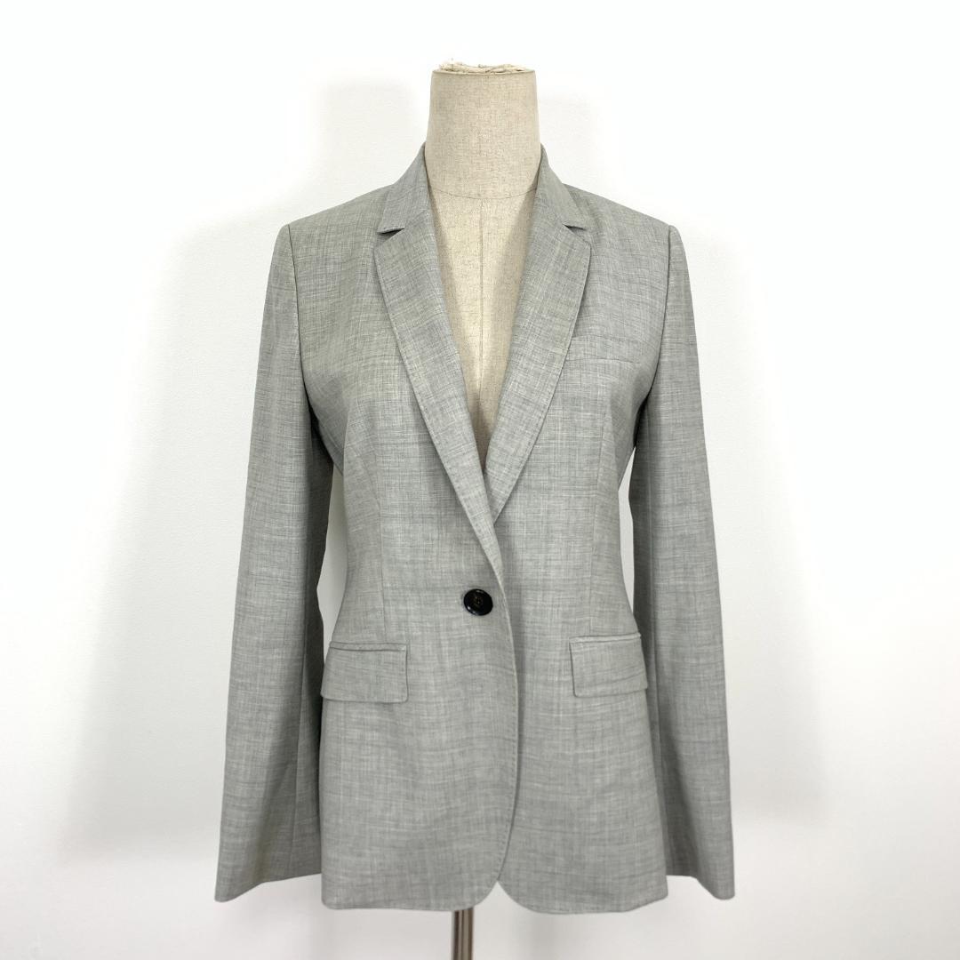 LA8287 新品タグ付 インディヴィ パンツスーツ グレー ウール 38 40