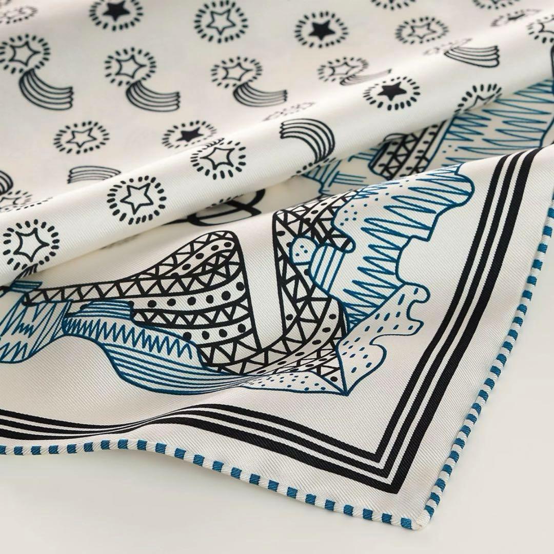 P*中様 【新品未使用】シルクバンダナ　星降る渓谷 ホワイト