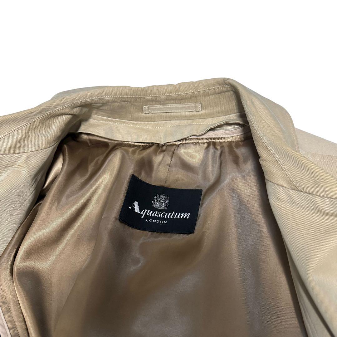 アクアスキュータム カシミヤウール　ライナー付 ステンカラーコートベージュ XL
