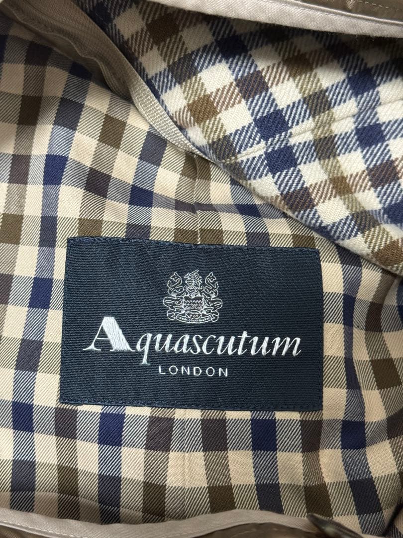 アクアスキュータム カシミヤウール　ライナー付 ステンカラーコートベージュ XL