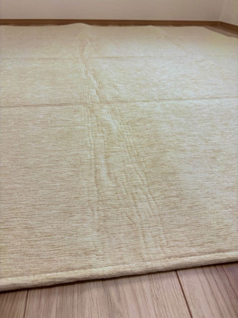 covearth シェニール ラグ アイボリー 約185cm x 185cm