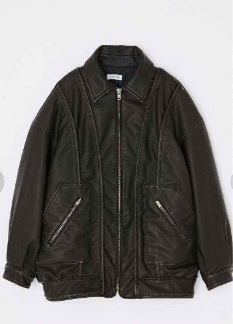 LAGUA GEM フェイクレザーヴィンテージジャケット　ブラック
