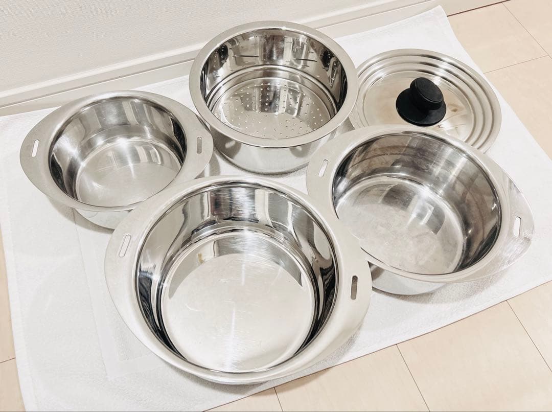 【蒸し器付き】宮崎製作所十得鍋 鍋セットソースポット 兼用蓋