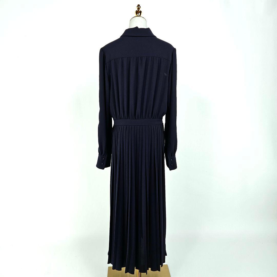 【未使用】マックスマーラ　プリーツ　ワンピース　ダークネイビー　レース　46