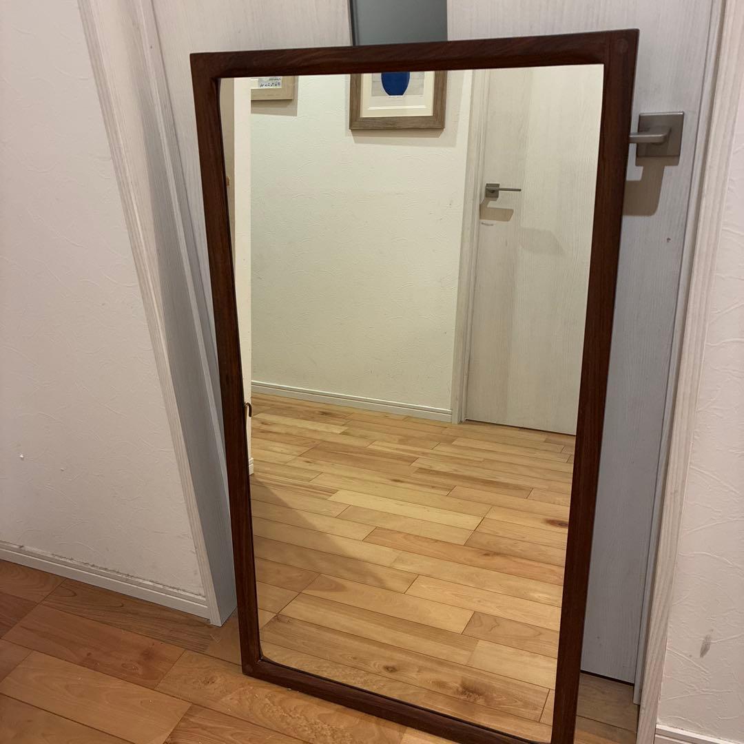 ローズウッド　壁掛けミラー　鏡 アンティーク