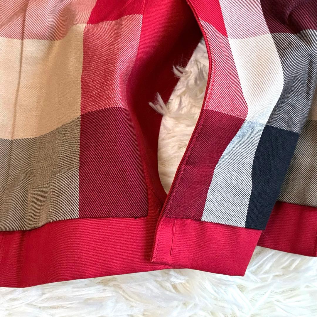美品 ブルーレーベルクレストブリッジ ライナー付トレンチコート ノバチェック　赤