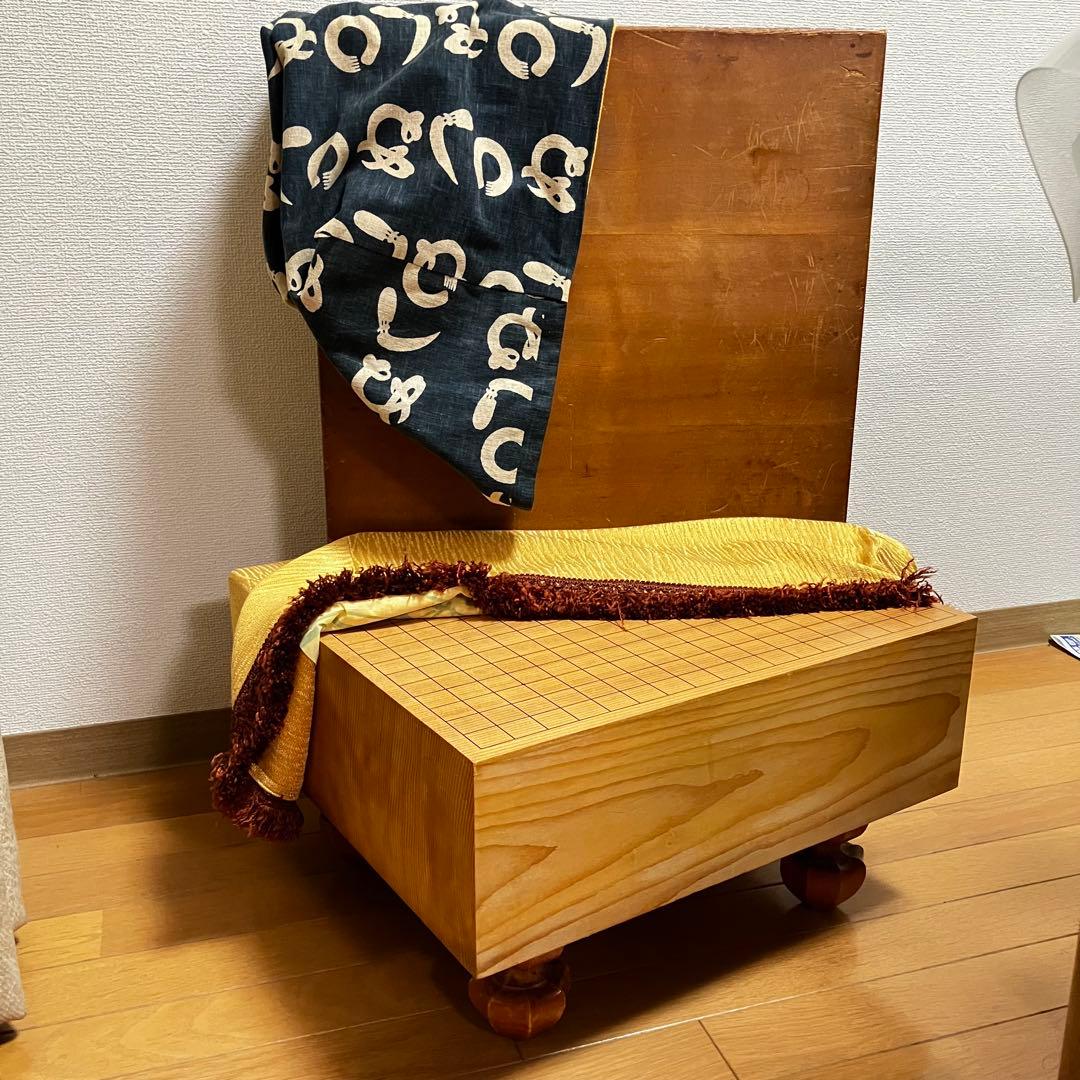 囲碁盤・布カバー・碁盤覆(木製)・碁盤覆布カバー、4点セット