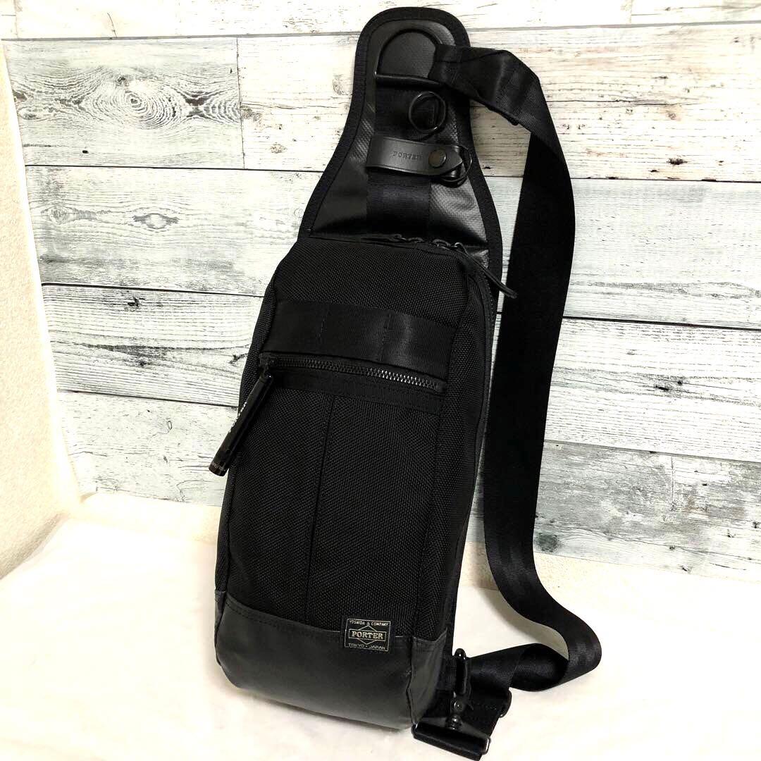 未使用級✨ポーターヒート スリングショルダー ボディバッグ マグライト ブラック