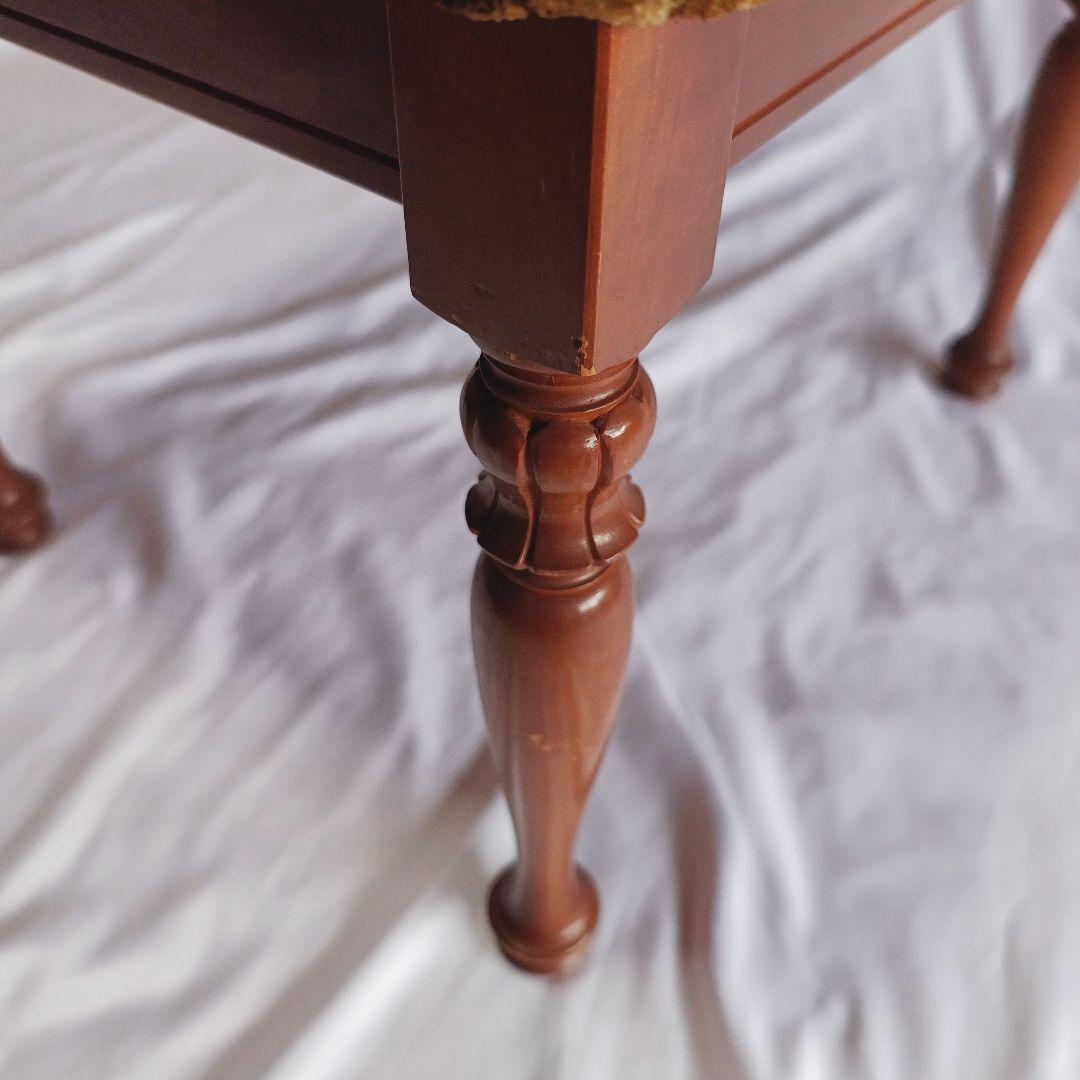 ヴィンテージ 花柄 オリーブ 経年のファブリックが美しい ダイニング チェア