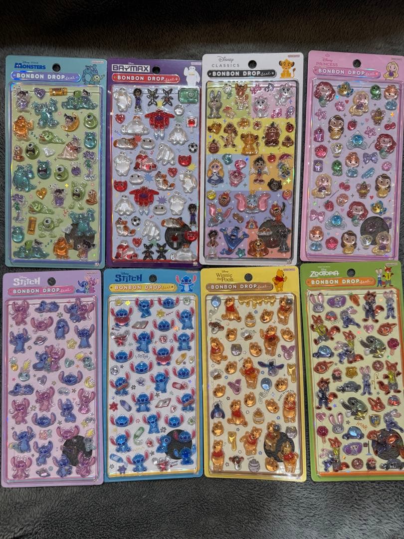 【確実正規品！！】ディズニーボンボンドロップ シール 8セット