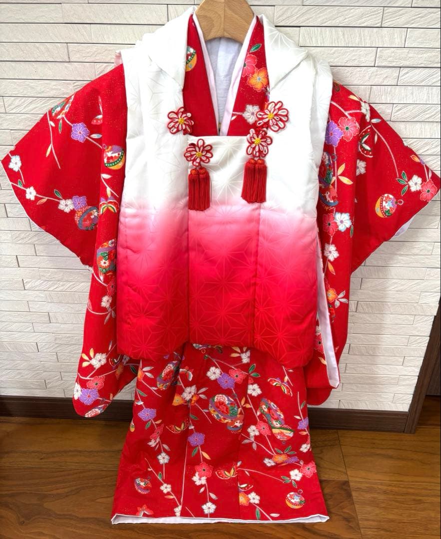 七五三　3歳用　着物セット【おまけ4点付き】