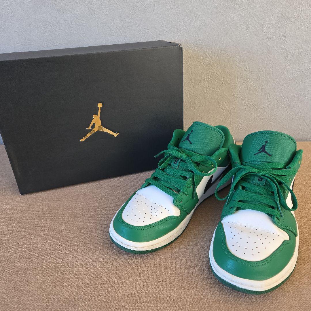 靴 NIKE AIR JORDAN 1 LOW PINE GREEN WHITE
