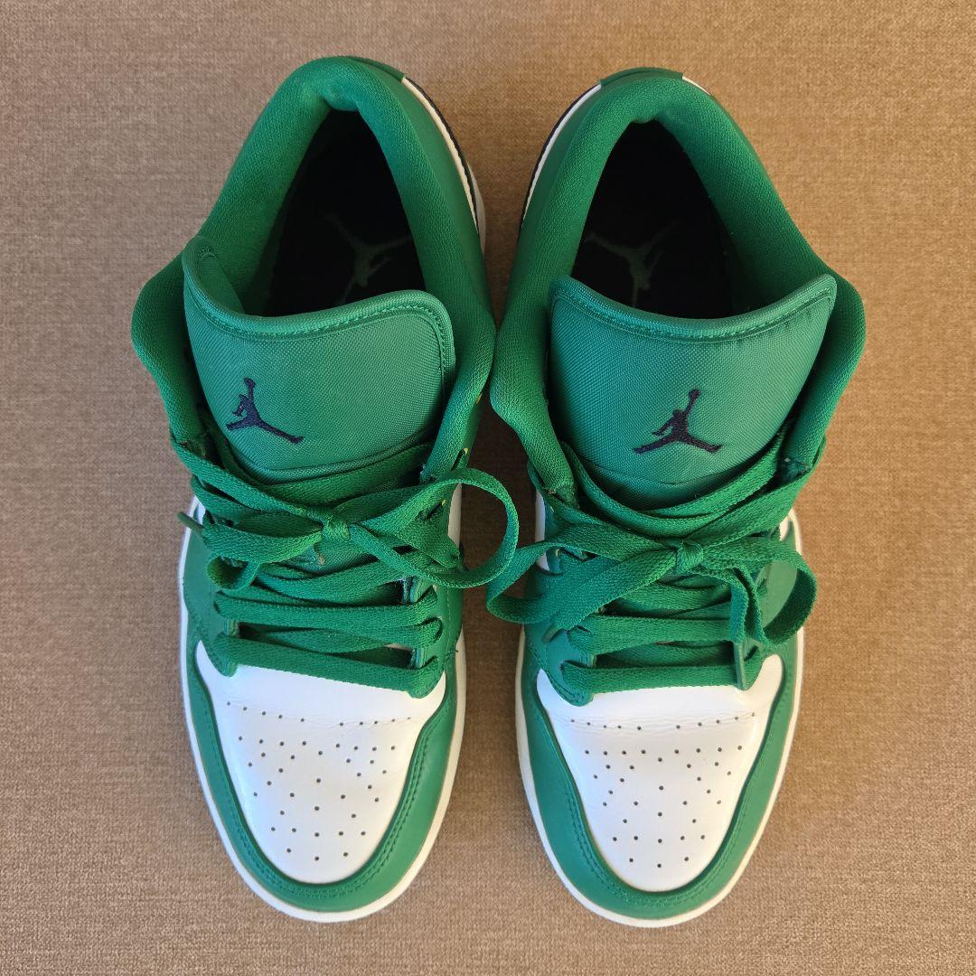 靴 NIKE AIR JORDAN 1 LOW PINE GREEN WHITE