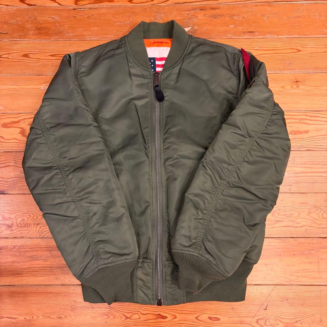 ALPHA INDUSTRIES MA-1ジャケット オリーブグリーン　S