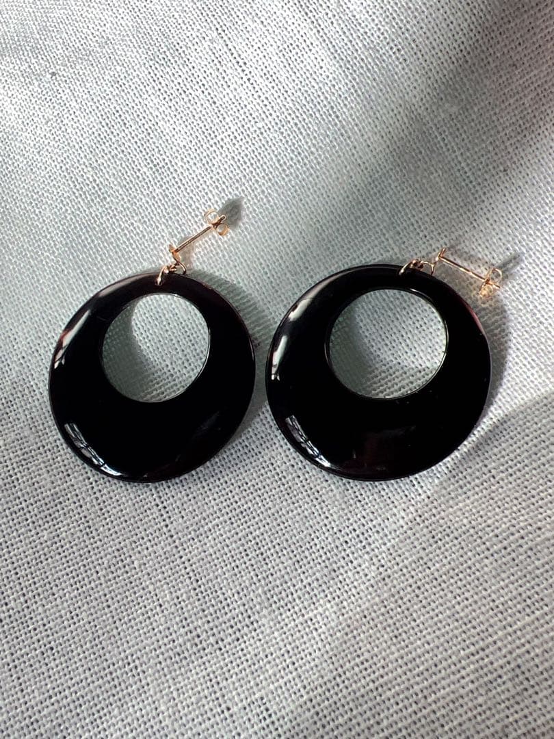 ピアス イヤリング 鼈甲 K18 べっ甲 ゴールド ヴィンテージ アクセサリー