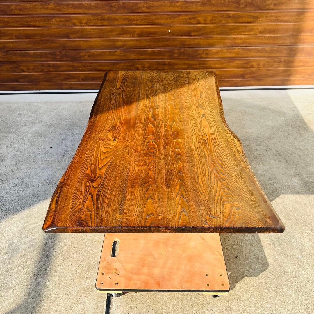 美品 高級 座卓 センターテーブル 一枚板 無垢 和室 ローテーブル 引き出し