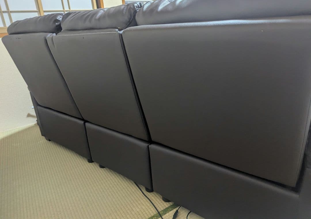 ニトリ 本革Nビリーバ 3人掛け 電動リクライニングソファ