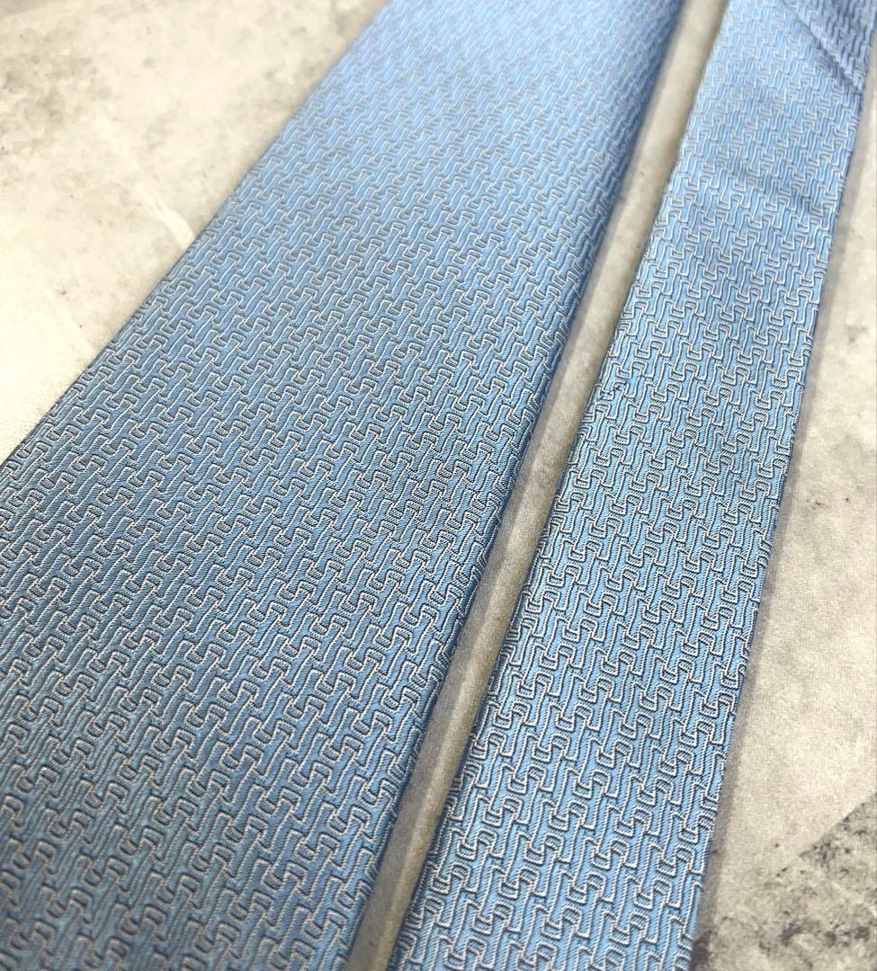 HERMES ネクタイ ハイブランド ファソネ ジャガード 光沢