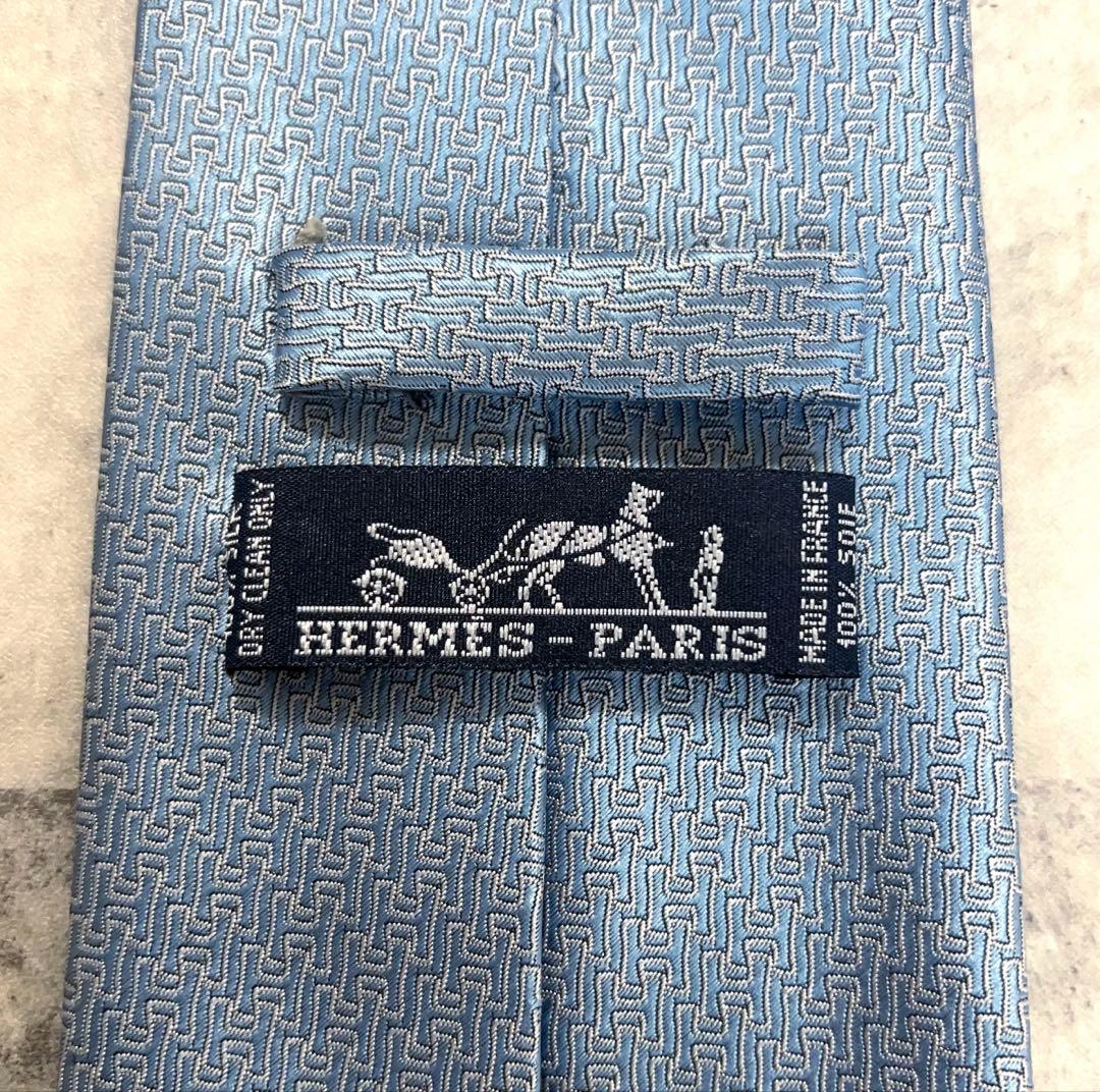 HERMES ネクタイ ハイブランド ファソネ ジャガード 光沢