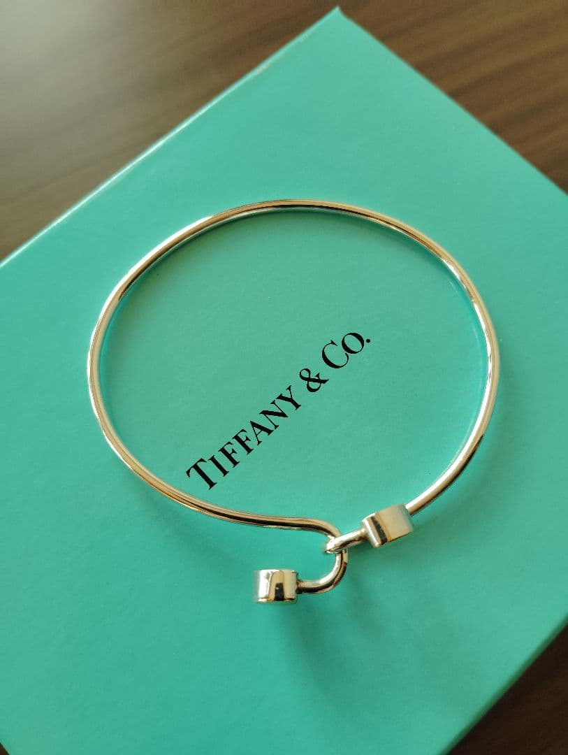 ティファニー　シルバー　ゴールド　ダブルハート　バングル　ブレスレット