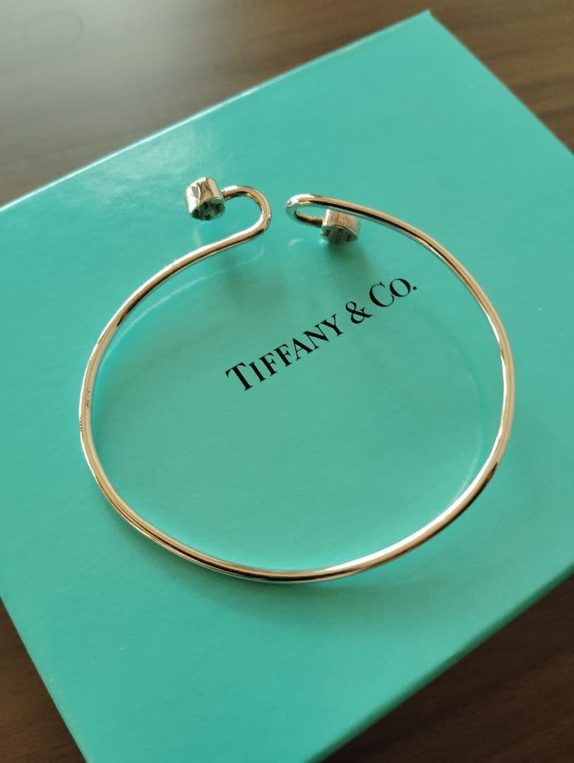 ティファニー　シルバー　ゴールド　ダブルハート　バングル　ブレスレット