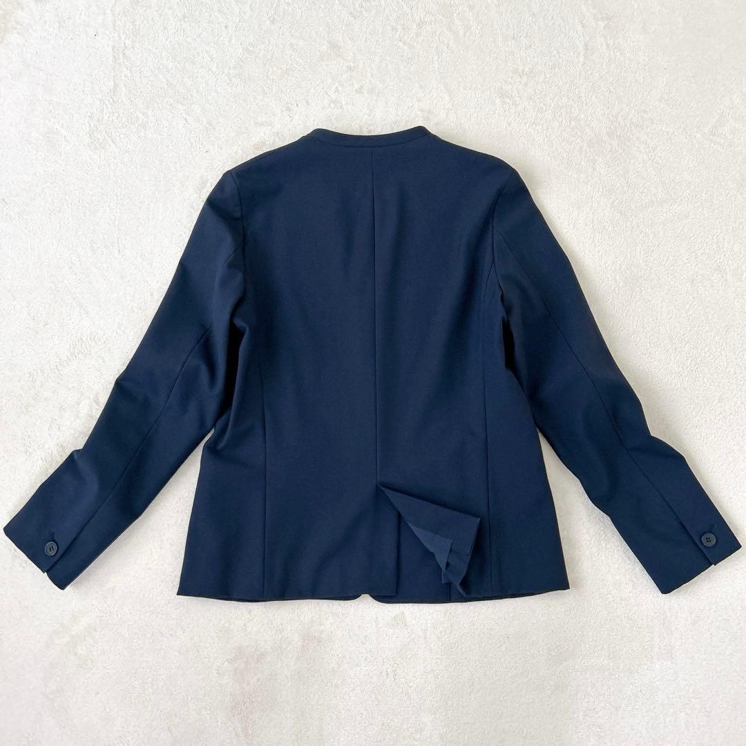 美品✨PLST プラステ ノーカラースーツ 紺　セットアップ L 秋冬生地