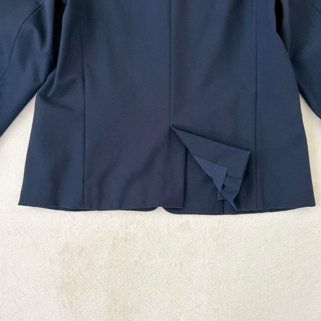 美品✨PLST プラステ ノーカラースーツ 紺　セットアップ L 秋冬生地
