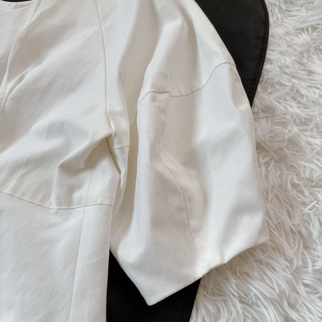ルフィル✨️2023年 ストレッチタスランオックスブラウス ペプラム ホワイト